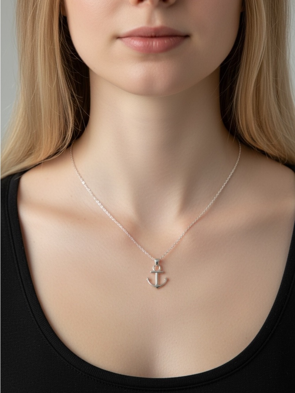 10/8 Effy Silver Anchor Pendant Necklace